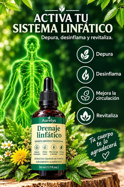 Aurelys Drenaje Linfatico Drena Naturalmente la Hinchazón del Rostro, Abdomen y Piernas DETOX | DESPAR