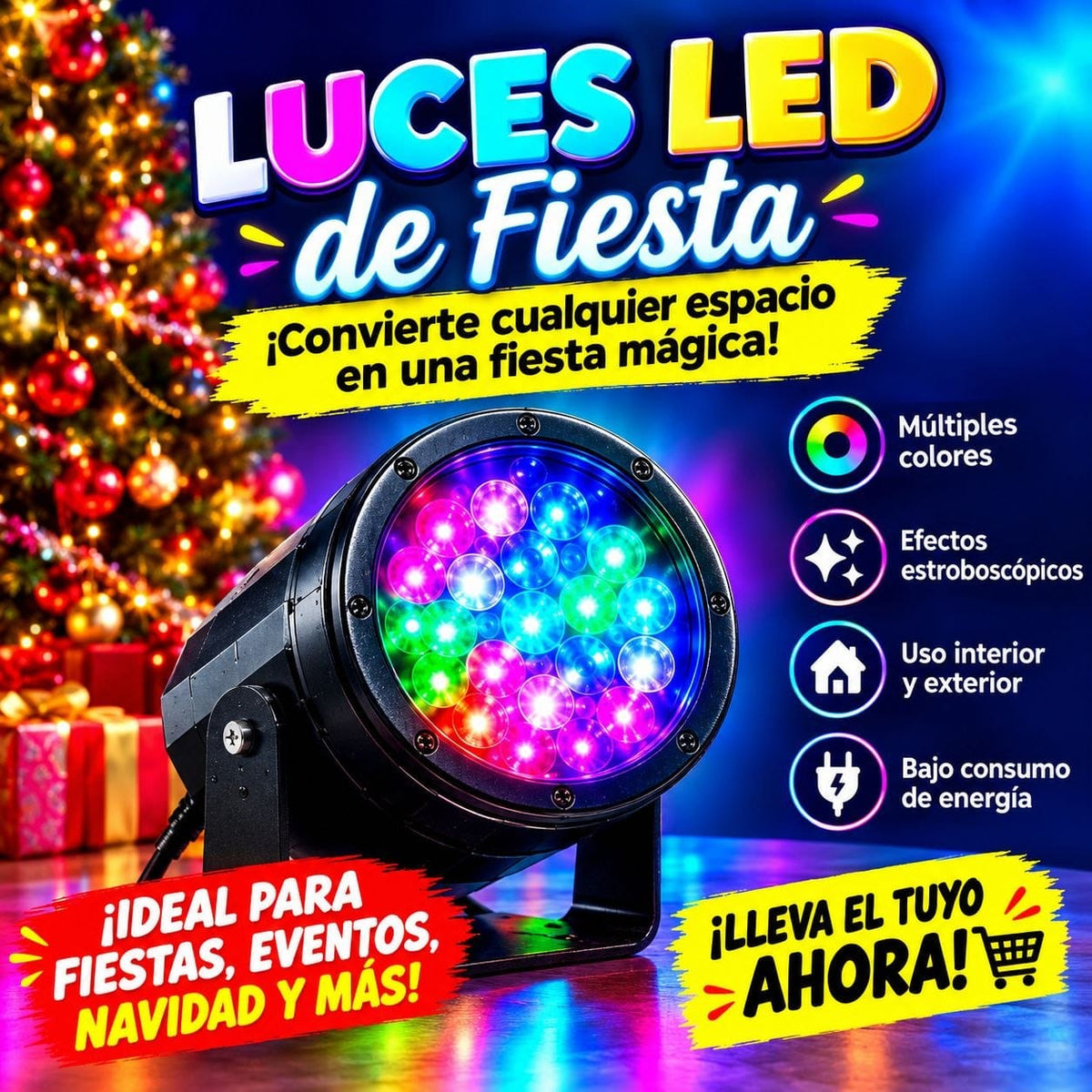 ¡PROYECTOR LED MULTICOLOR PARA FIESTAS NAVIDEÑA OBTEN EL TUYO HOY ANTE QUE SE AGOTEN!